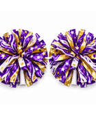 Custom Purple Gold Cheer Poms – Wholesale Cheerleading Pom Poms for Teams