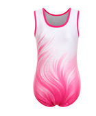 Custom Sublimation Gymnastics Leotard | Wholesale Gym Team Leotard | White Pink Hot Pink | Apparels Bridge