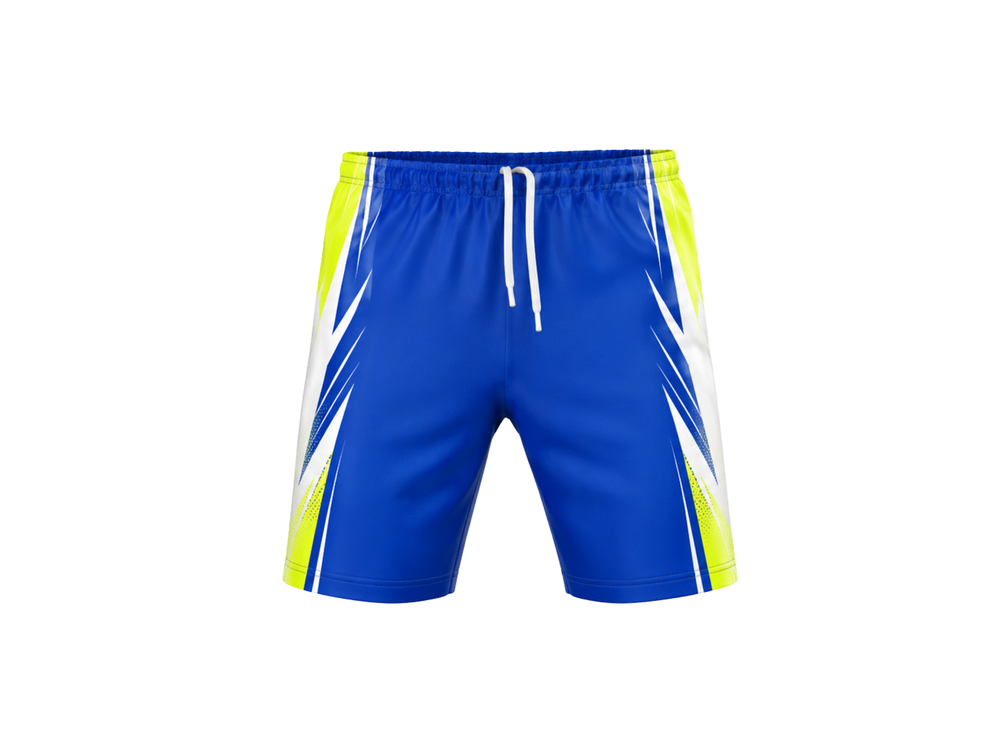 Wholesale Handball Shorts Blue & Yellow B2B Bulk Sportswear front design preview
