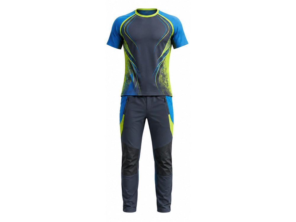 Custom Gray & Green Climbing Uniform Team Set Wholesale Low MOQ Personalized Name & Number front design preview