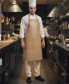 Personalized Leather Apron for Men Genuine Leather BBQ Cooking Chef Apron