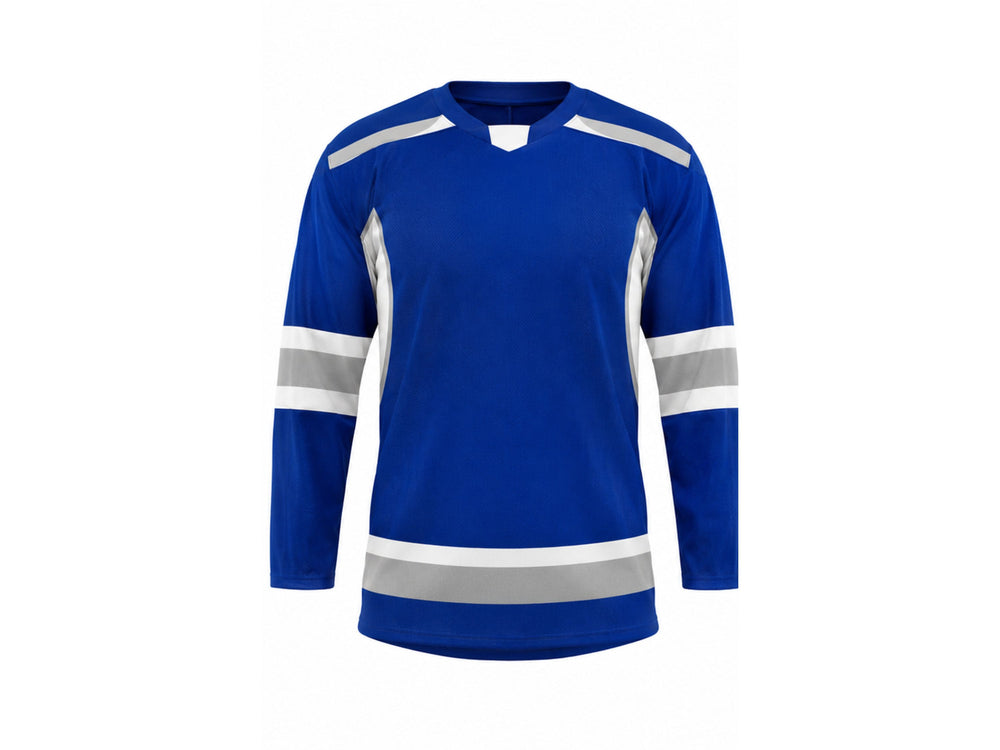 Custom Practice Ice Hockey Jersey – Royal Blue White Sublimated Team Jersey for Wholesale Orders front design preview