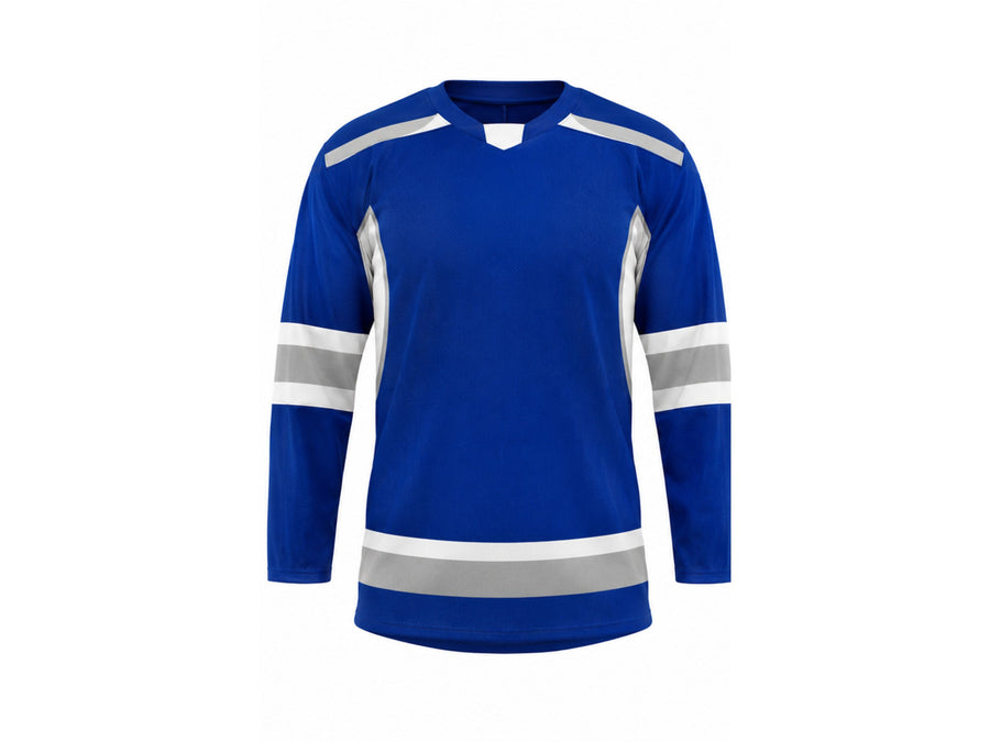 Custom Practice Ice Hockey Jersey – Royal Blue White Sublimated Team Jersey for Wholesale Orders design preview