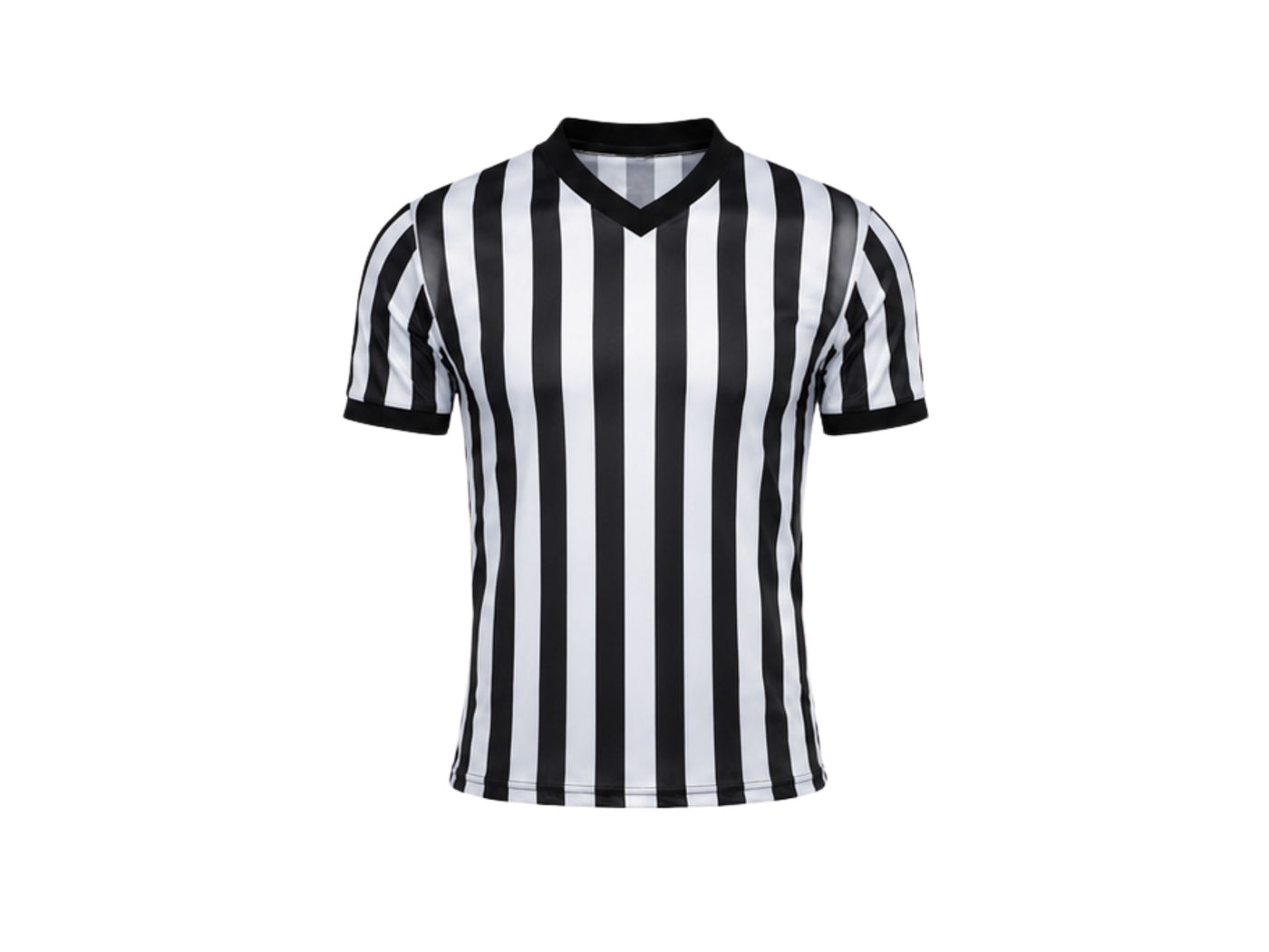 Custom Black White Basketball Referee Shirt | Wholesale V-Neck Officials Uniform