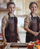 Kids Leather Apron Personalized Cooking Baking BBQ Apron for Boys and Girls