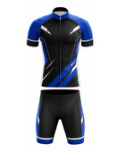 Custom Cycling Uniform – Black & Blue Team Set, Wholesale, Low MOQ, Bulk Sportswear