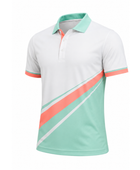 Men’s Mint & Coral Golf Polo – Stylish Performance Shirt