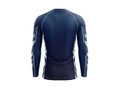Custom MMA Rash Guard Full Sleeve – Navy White Combat Gym Teamwear for Wholesale Buyers