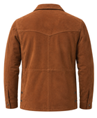 Custom Leather Tan Brown Hunting Coat B2B