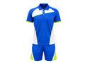 Wholesale Men’s & Youth Athletic Uniform Set – Short-Sleeve Polo & Matching Shorts, Blue White Team Gear