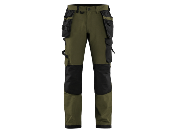 Trousers B2B Low MOQ Carpet Fitter Utility Trouser Dark Olive Green/Black Workwear front design preview