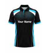 Custom Bowling Jersey  Black & Teal Team Shirt, Wholesale, Low MOQ, Bulk Sportswear