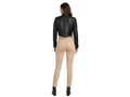Women’s Black Cropped Real Leather Biker Jacket Wholesale Custom Private Label Manufacturer