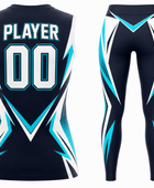 Custom Navy Girls Flag Football Uniform – Sleeveless Jersey & Pants Set