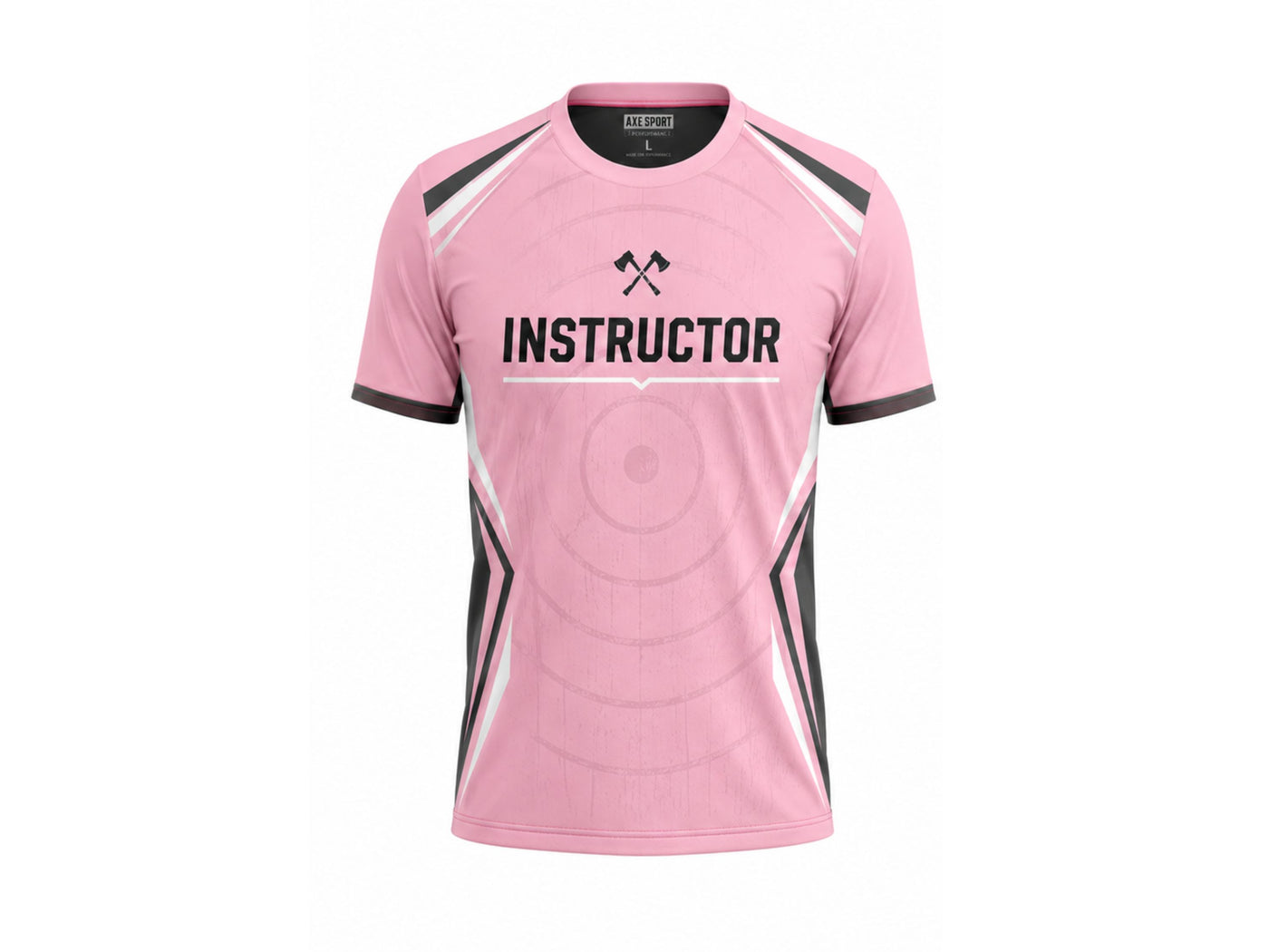 Custom Axe Throwing Instructor Shirt – Pink Black Venue Staff Uniform
