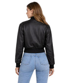 Women’s Black Lambskin Leather Bomber Jacket Wholesale Custom Private Label Manufacturer