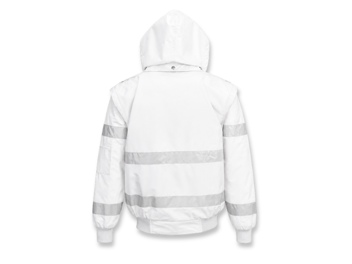 Custom Bomber Jacket White/Grey Workwear B2B