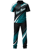 Custom Bowling Uniform – Teal & Black Team Set, Wholesale, Low MOQ, Bulk Sportswear