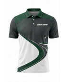 Custom Golf Polo Shirt | Wholesale Golf Club Polo | White Forest Green | Apparels Bridge