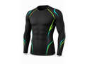 Custom Long Sleeve Compression Shirt | Wholesale Training and Lifestyle Base Layer | Black Green Yellow | Apparels Bridge