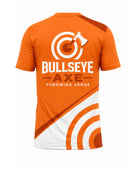 Custom Orange Axe Throwing Venue Logo T-Shirt – Wholesale Staff & Merchandise Shirt