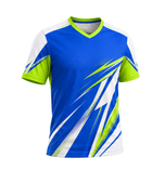 Blue & Lime Soccer Jersey – Wholesale Short-Sleeve Team Top, Customizable, Low MOQ, Bulk Orders