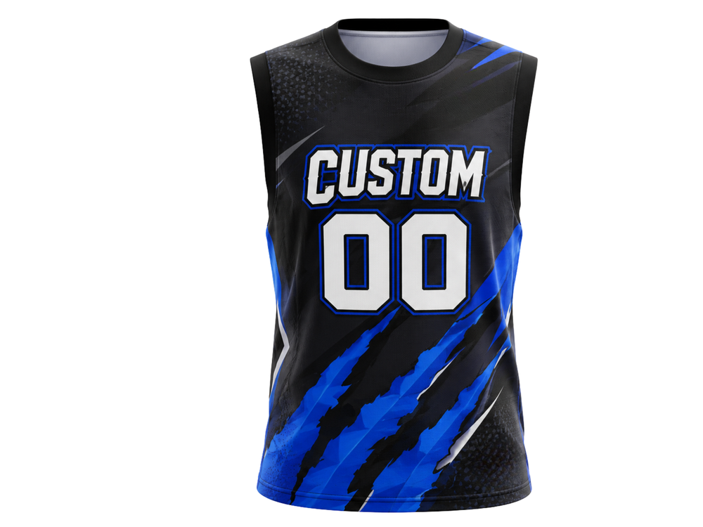Custom Black Flag Football Practice Jersey – Sleeveless Sublimated Team Jersey front design preview