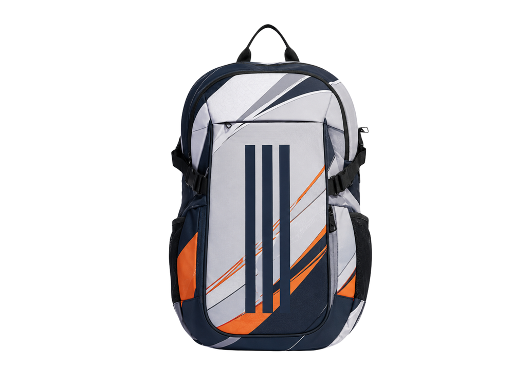 Training Lifestyle Backpack B2B Gym Team Bag White Black Orange front design preview