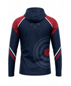 Custom Navy Red Sublimated Axe Throwing Hoodie – Wholesale Team Apparel