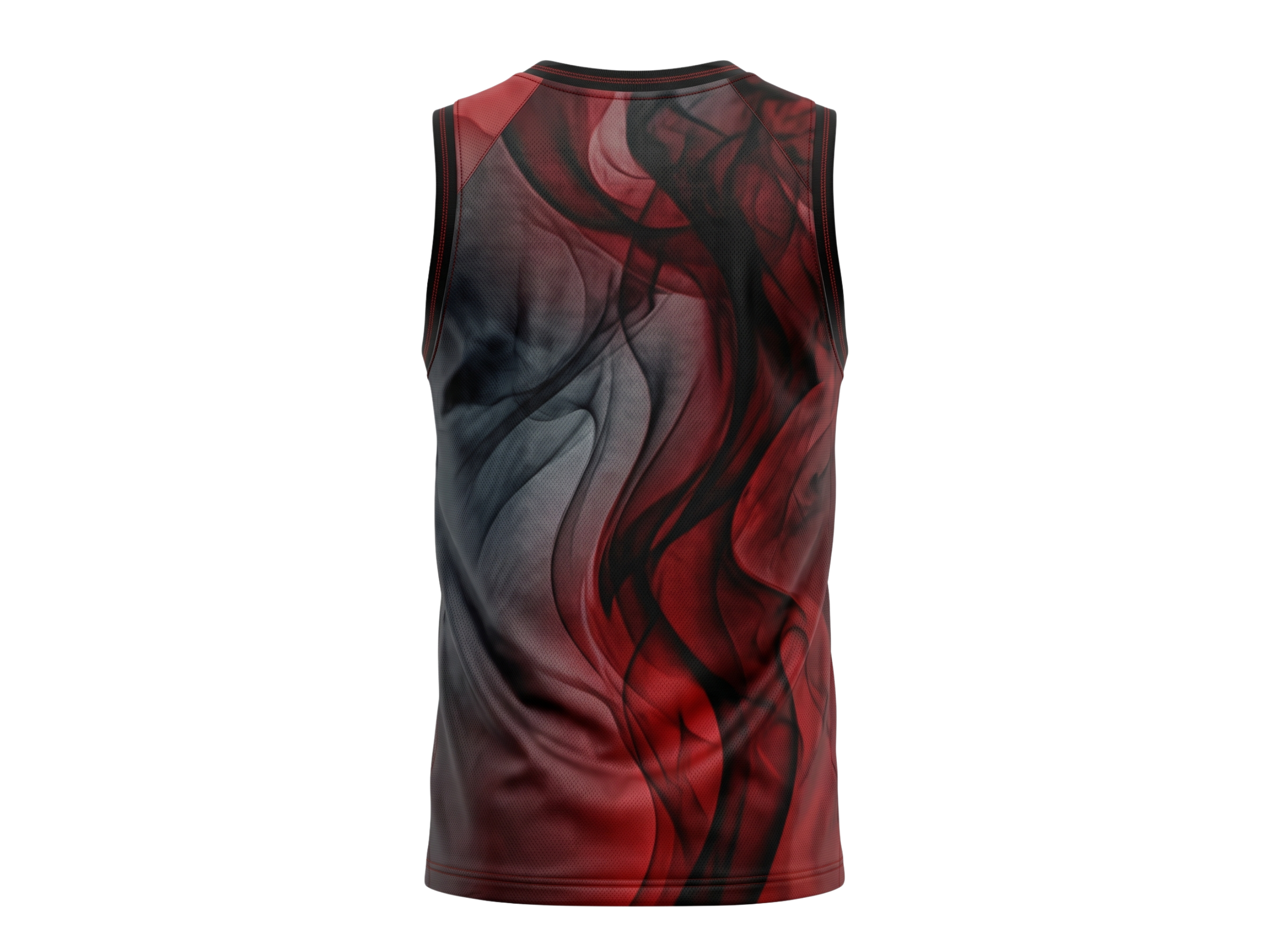 Custom Sublimated Basketball Jersey Red Black Smoke Design | Wholesale Basketball Jersey Manufacturer