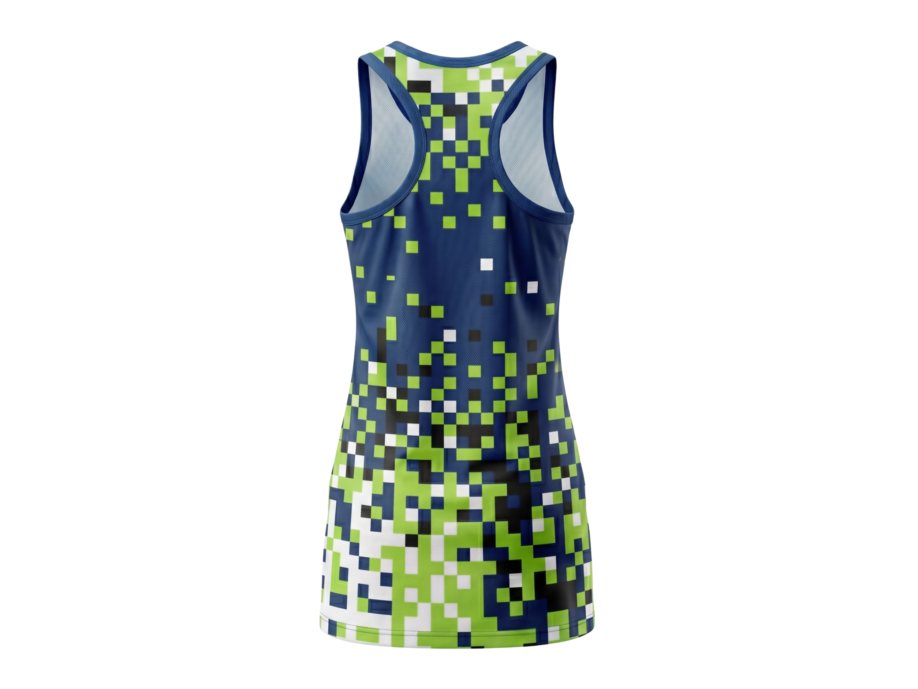 Custom Navy Blue & Lime Green  Sublimated Basketball Dress