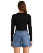 Custom Women’s High Waisted Light Blue Denim Shorts B2B