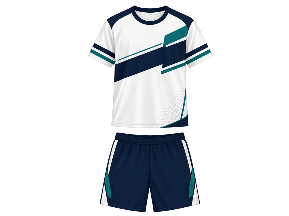 Custom Dart Uniform White & Navy Set Bulk Orders Low MOQ front design preview