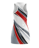 Custom White, Red, Gray & Black Sublimated Basketball Dress