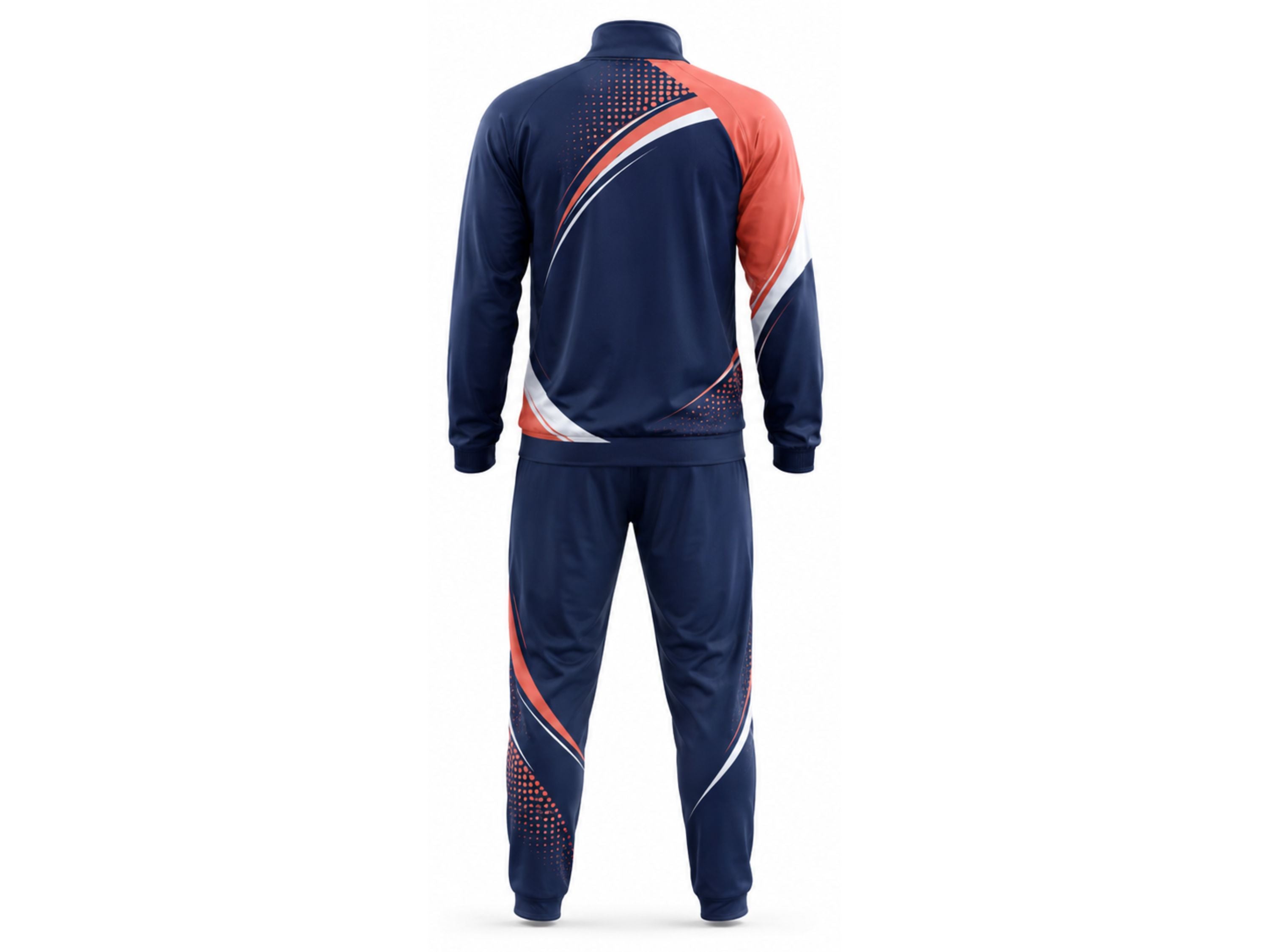 Custom Pickleball Warm-Up Set | Wholesale Pickleball Team Jacket and Pants | Navy Coral White | Apparels Bridge