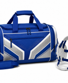 Custom Wrestling Team Bag and Headgear Bag Set | Wholesale Wrestling Gear Bundle | Blue White | Apparels Bridge