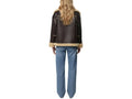 Burgundy Sheepskin Rancher Coat Wholesale | Women’s Curly Faux Shearling Winter Jacket Manufacturer