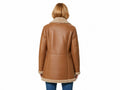 Tan Sheepskin Rancher Coat Wholesale | Women’s Curly Faux Shearling Winter Jacket Manufacturer