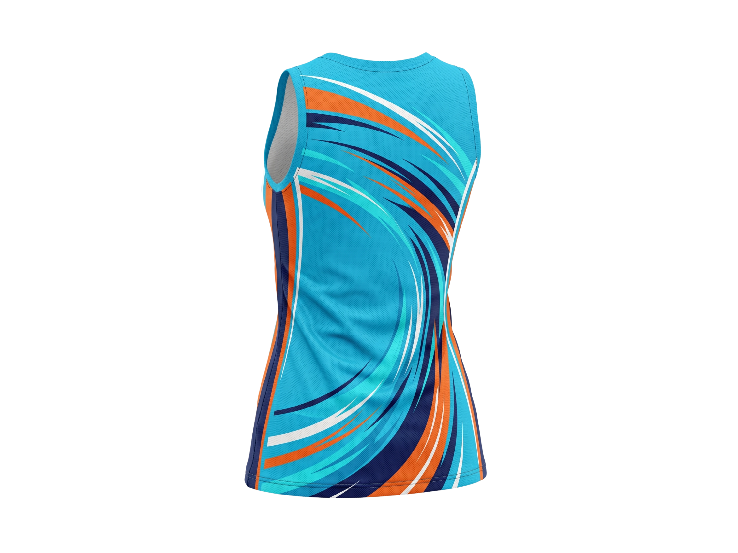 Custom Turquoise & Orange  Sublimated Basketball Dress