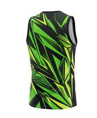 Custom Sublimated Basketball Jersey – Green Black Geometric Design | Wholesale
