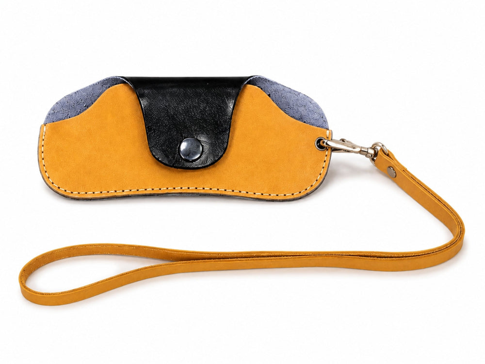 Custom Name Leather Sunglasses Case Wholesale | Personalized Eyewear Holder Manufacturer front design preview