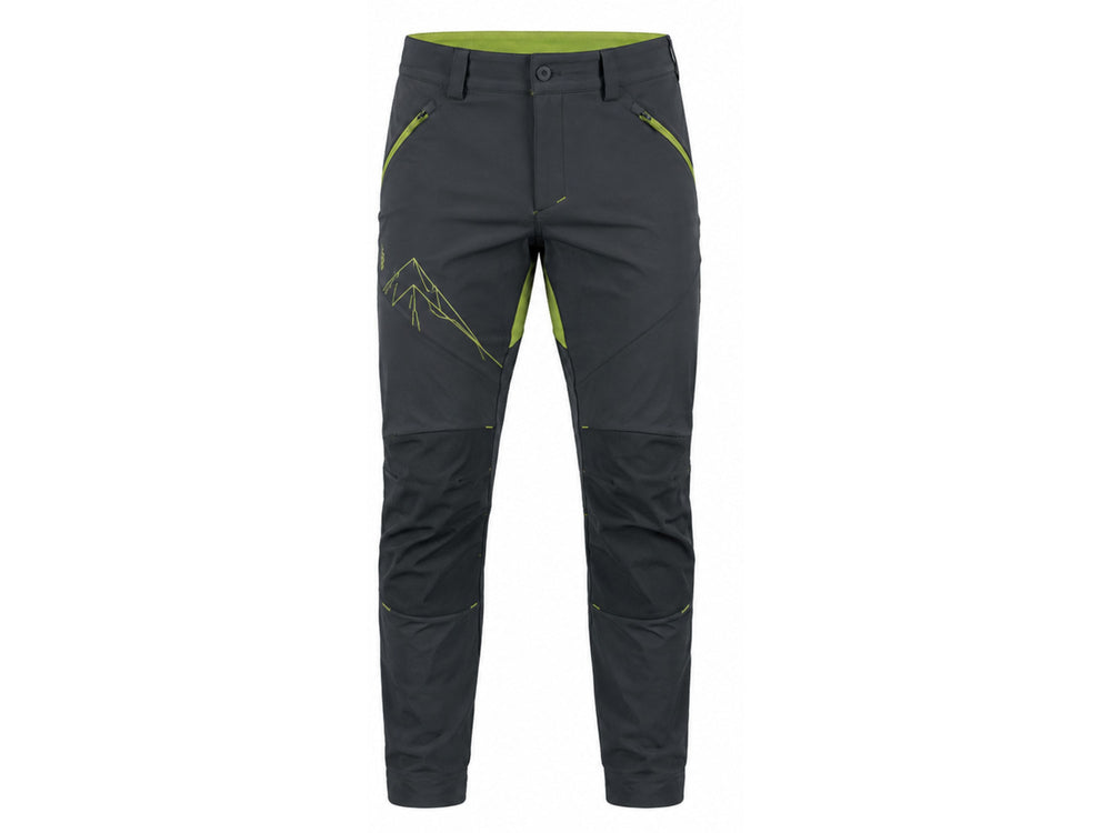 Climbing Pants B2B Custom Charcoal Lime Bouldering Teamwear Wholesale front design preview