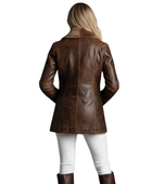Women’s Vintage Brown Lambskin Leather Jacket Wholesale Custom Private Label Outerwear Manufacturer