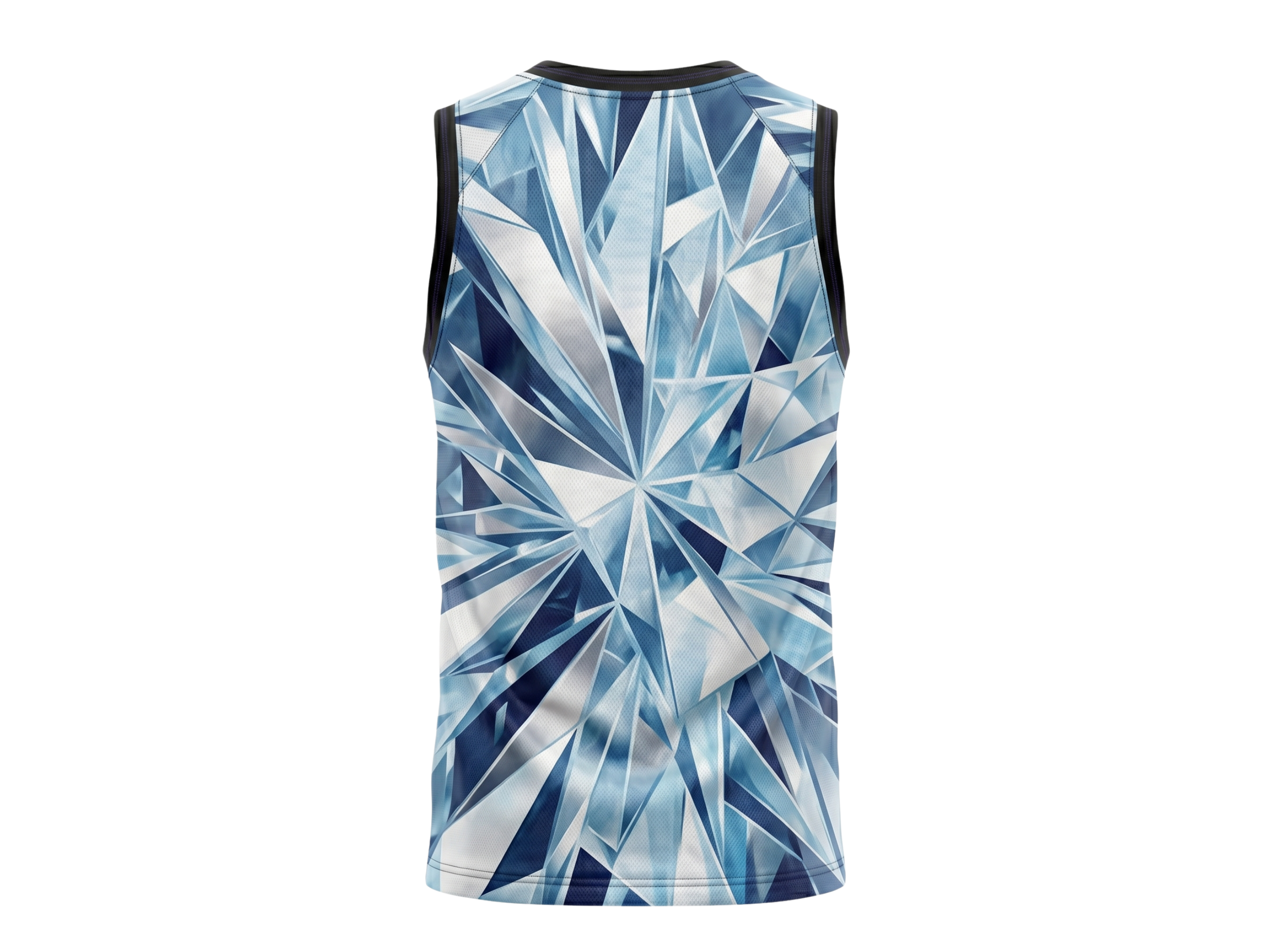 Custom Sublimated Basketball Jersey – Ice Blue Crystal Design | Wholesale Manufacturer