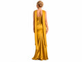 Wholesale Gold Satin One Shoulder Prom Dress, Custom Fitted Formal Gown Manufacturer for Private Label Boutiques