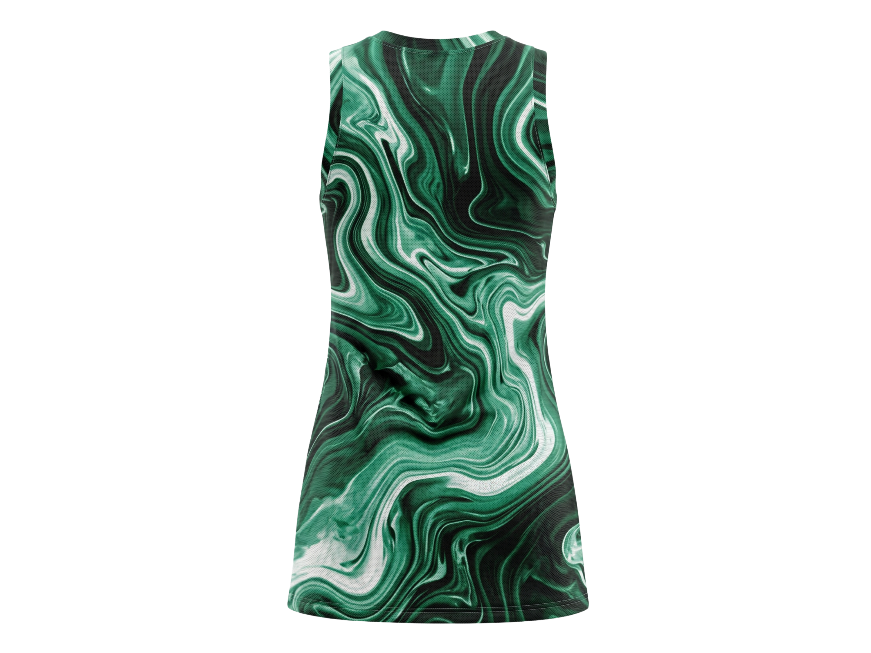 Emerald Green, Black & White Custom Sublimated Basketball Dress