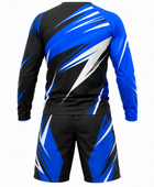 Custom MTB Jersey and Shorts Set | Wholesale Mountain Bike Team Kit | Black Blue White | Apparels Bridge