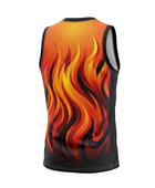 Custom Sublimated Basketball Jersey – Orange Red Flame Design | Wholesale Manufacturer