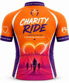 Custom Charity Ride Cycling Jersey | Wholesale Charity Event Bike Jersey | Orange Purple Pink | Apparels Bridge