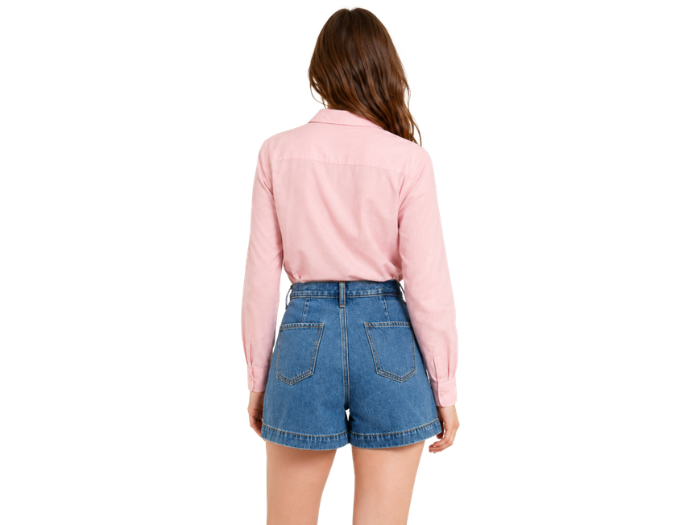 Custom Women’s Coronado Pleated Denim Blue Shorts B2B
